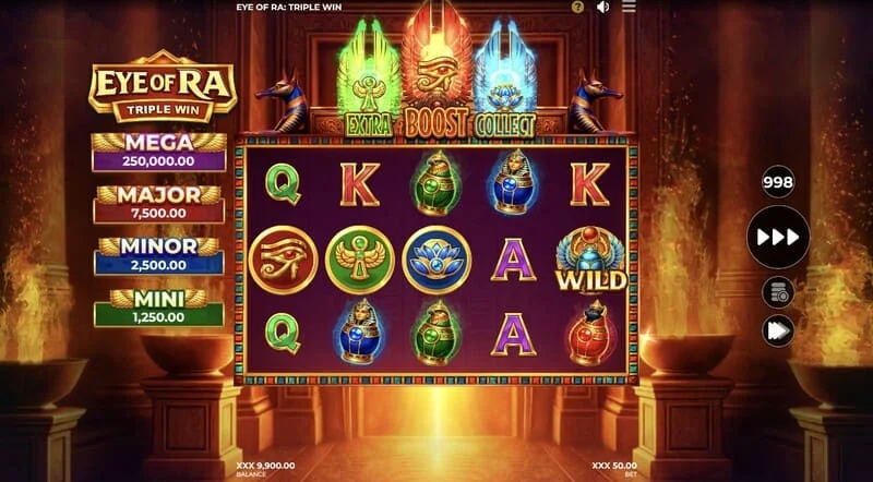 Eye of Ra Triple Win – Wild szimbólum a tárcsákon